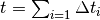 t=\sum_{i=1}\Delta t_i