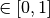 \in [0,1]